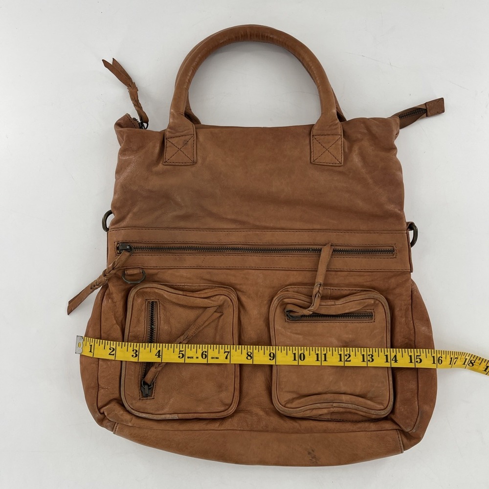 Vintage Danier Tote Large Satchel Bag Compartments‎ Teracotta Honey Brown Purse - Picture 15 of 16